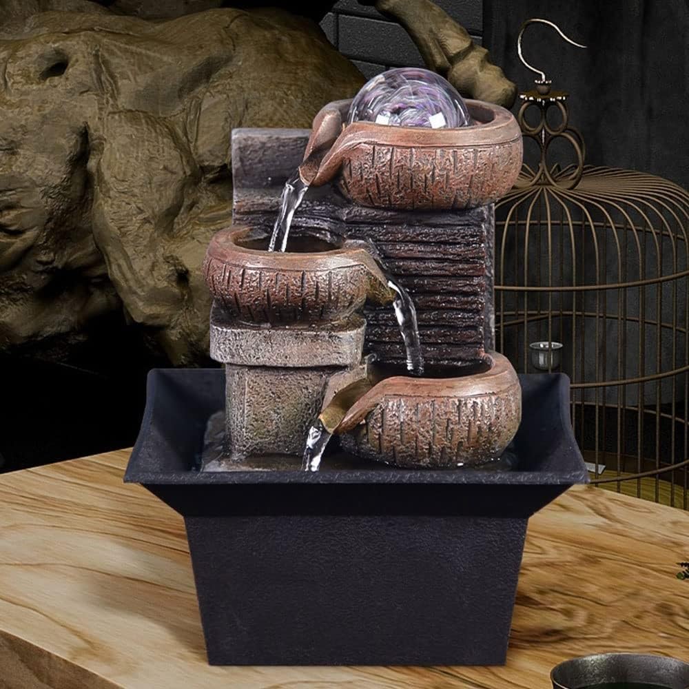 Small Indoor Water Fountain Water Features Outdoor Tabletop Fountain Gift Tabletop Fountain Portable Tabletop Waterfall Kit Soothing Relaxation