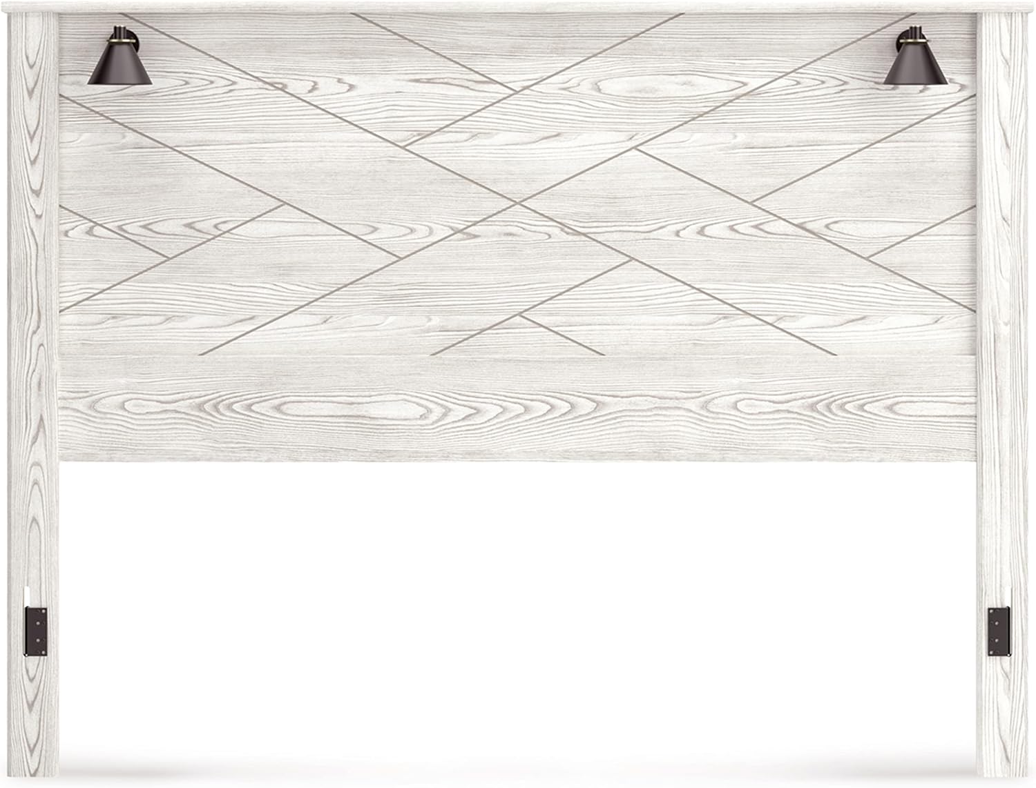 Signature Design by Ashley Gerridan Coastal Panel Headboard with Decorative Sconce Lights ONLY, King, White