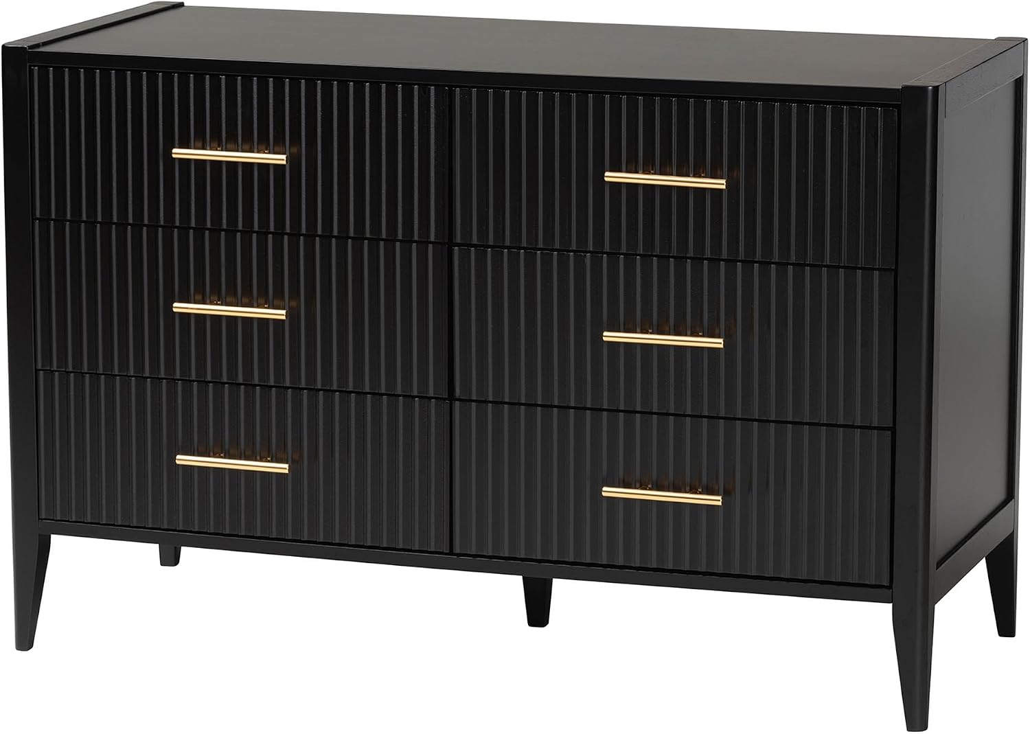 Baxton Studio Primrose Black Wood King Size 4-Piece Canopy Bedroom Set