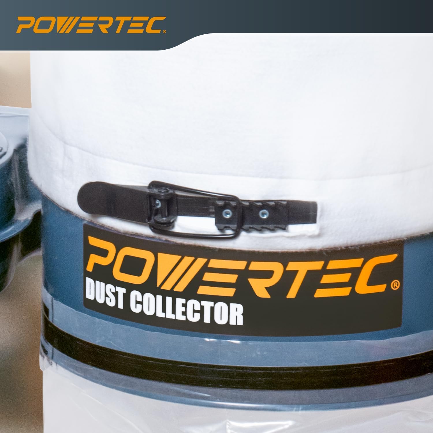 POWERTEC 1 HP Dust Collector with 1 Micron Dust Collector Bags and Mobile Base, Dust Collectors with 800 CFM for Woodworking Dust Collection System (DC1081)