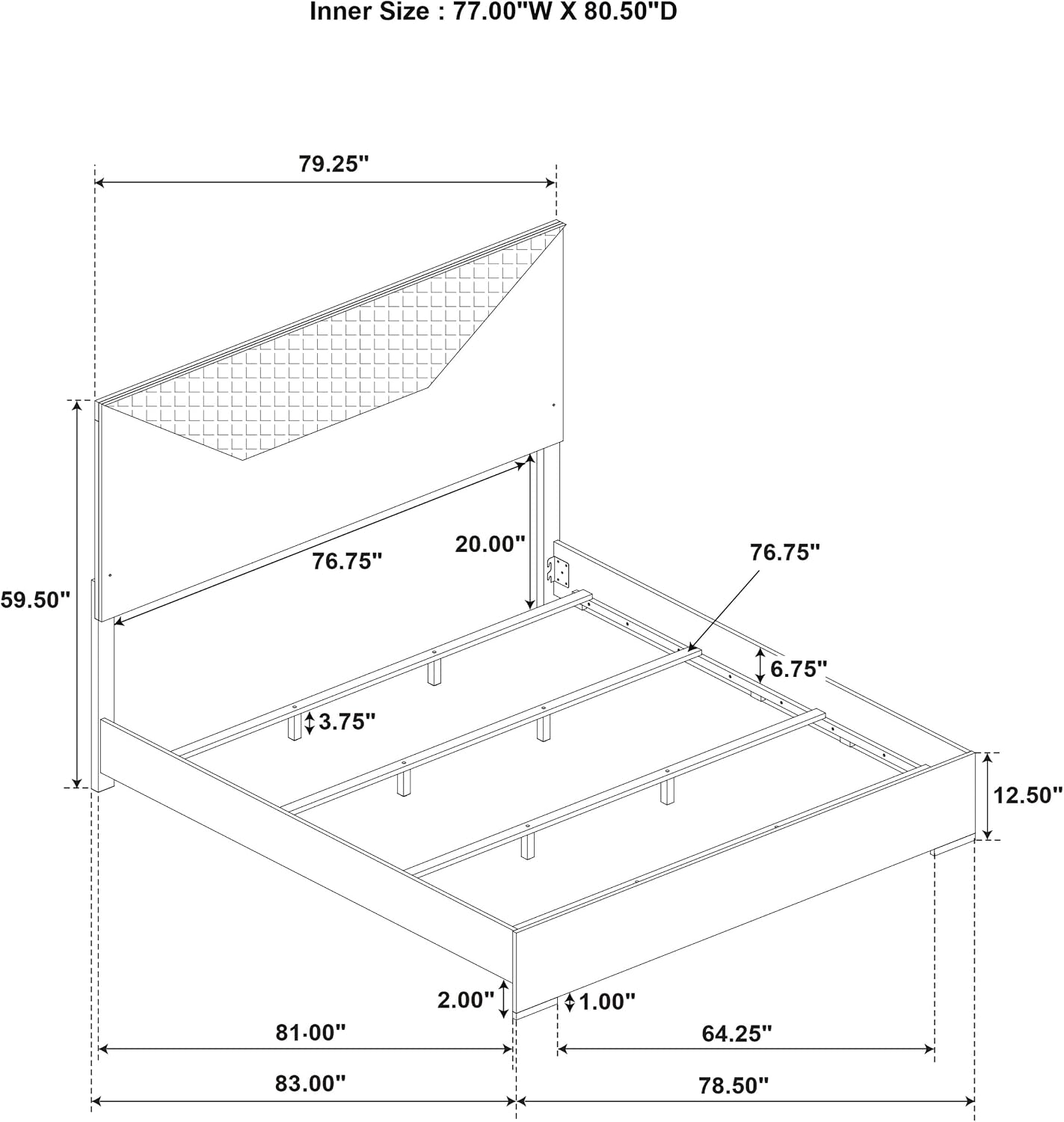 Coaster Home Furnishings Ives Contemporary 4-Piece Bedroom Set Eastern King Size LED Panel Bed Frame 57-inch Headboard Grey High Gloss 224971KE-S4