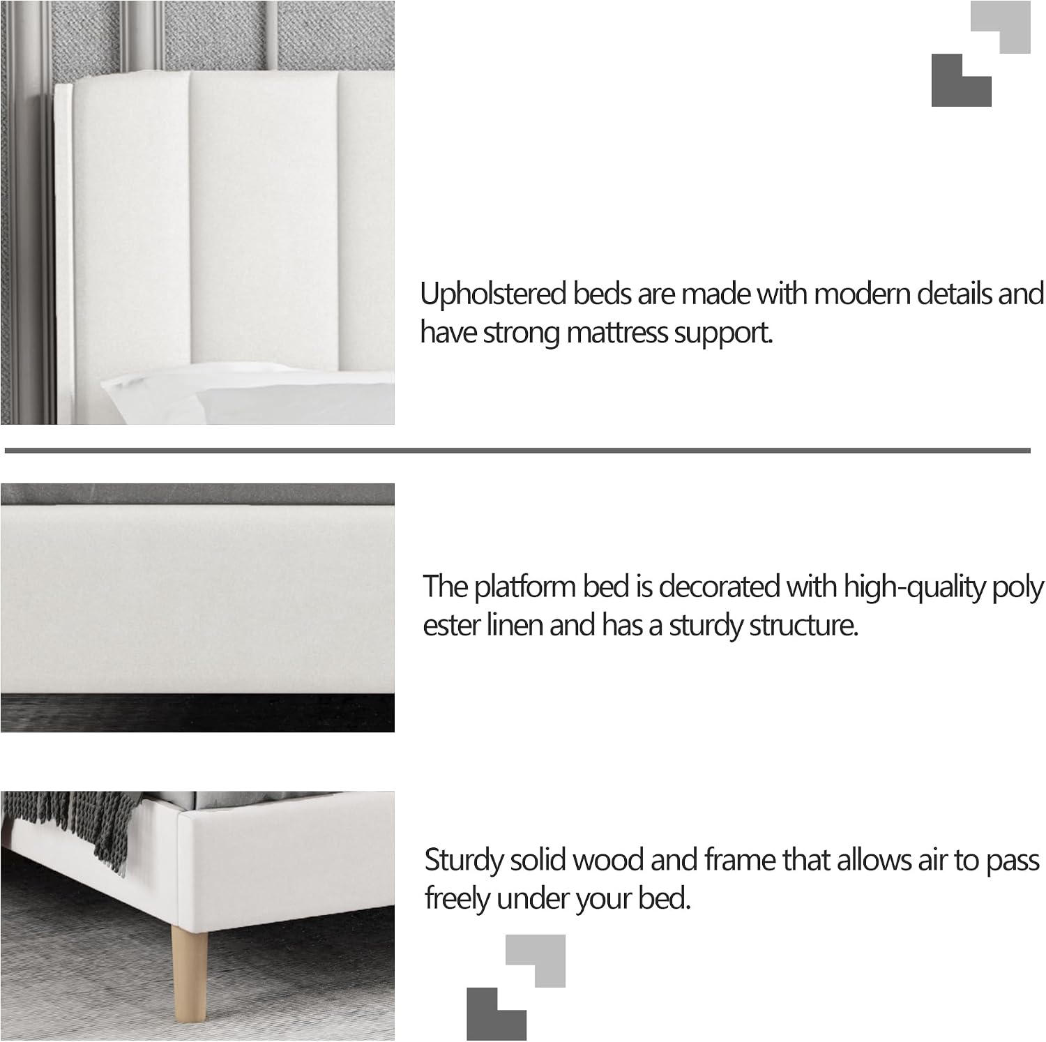 King Size Bed Frame with Headboard, Modern Upholstered Velvet Platform Bed, Heavy Duty Wooden Slats Support, No Box Spring Needed, Noise-Free & Easy Assembly, Beige