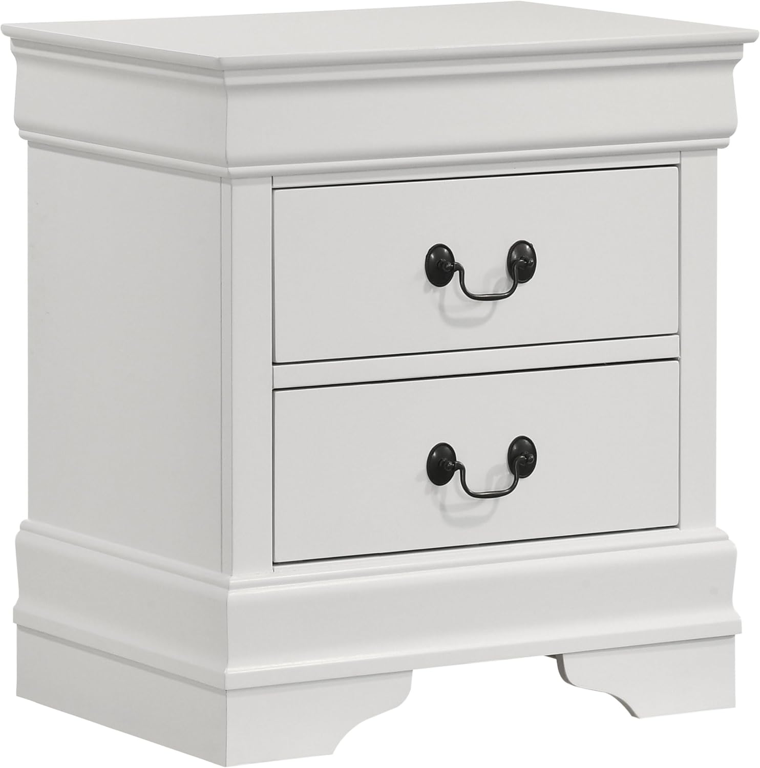 Coaster Home Furnishings Louis Philippe Traditional 4-Piece Bedroom Set Eastern King Size Sleigh Bed Frame 47-inch Headboard White 202441KE-S4