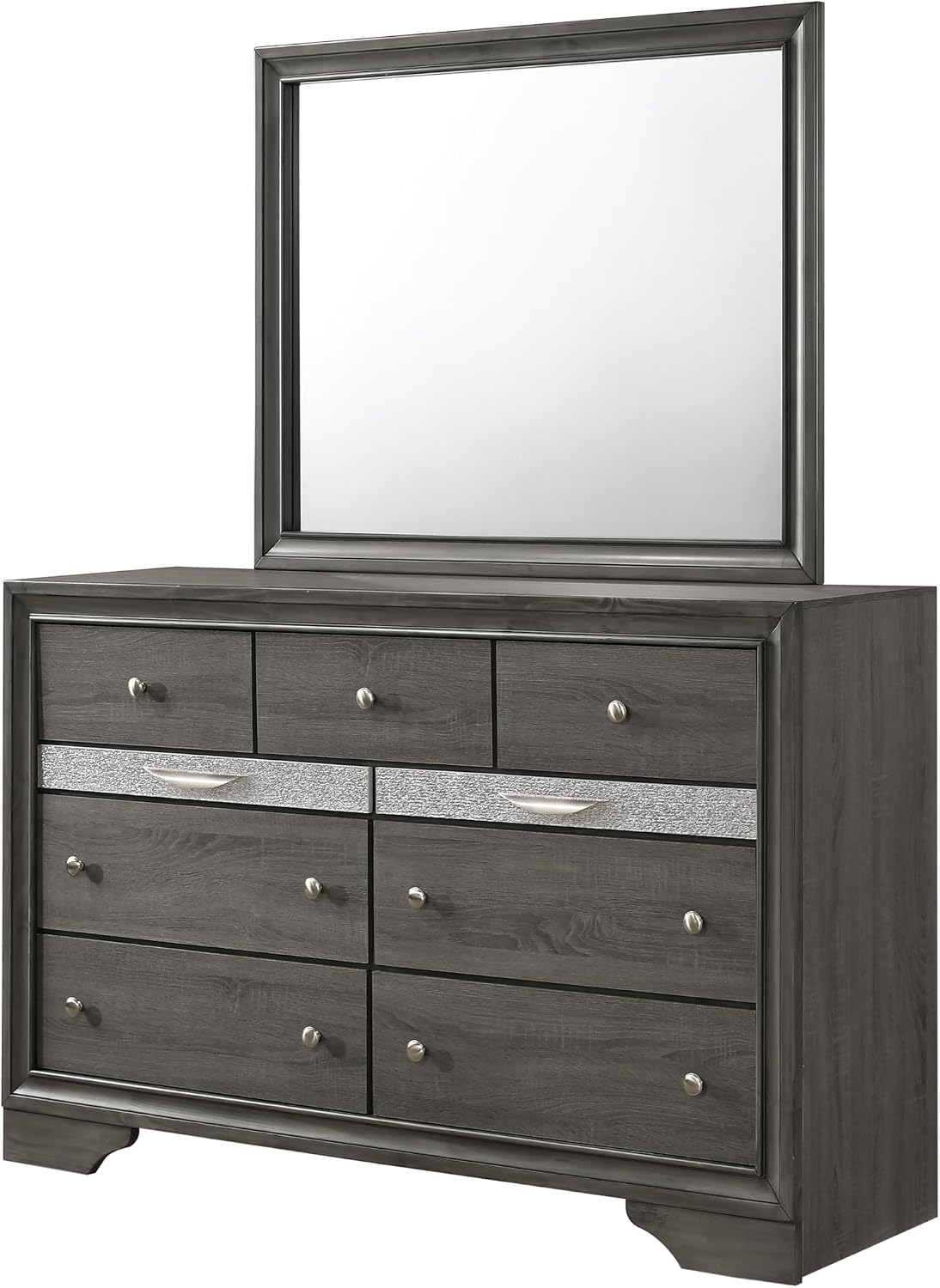 GOWE Traditional Style King 4 Piece Storage Bedroom Set Made with Wood in Gray