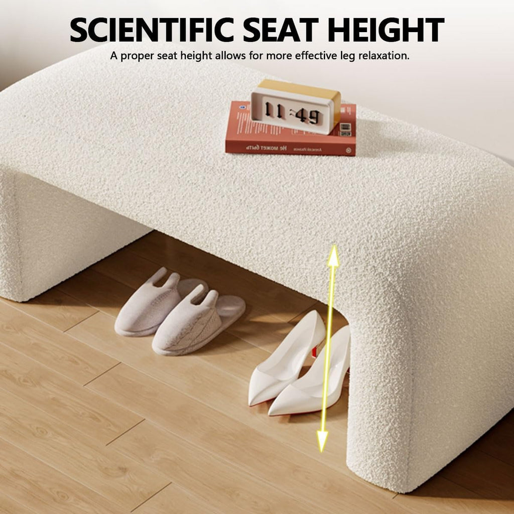 Modern Ottoman Bench Set, Padded U-Shaped Entry Bench Vanity Stool for Entry, Hallway, Living Room, Bedroom, Walk-in Closet(Gray,60cm/23.62in)