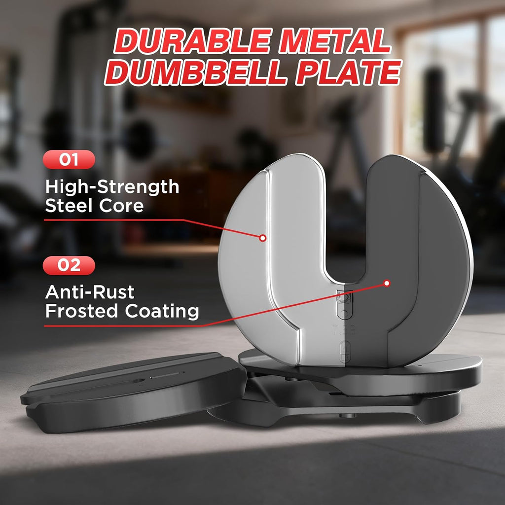 Adjustable Dumbbells Set, 10 in 1/15 in 1 Free Adjustable Weights Dumbbells Set, 25/55/52.5lbs Weights Set with Anti-Slip Handle, Fast Adjust Equipment Compact for Home Gym Strength Training
