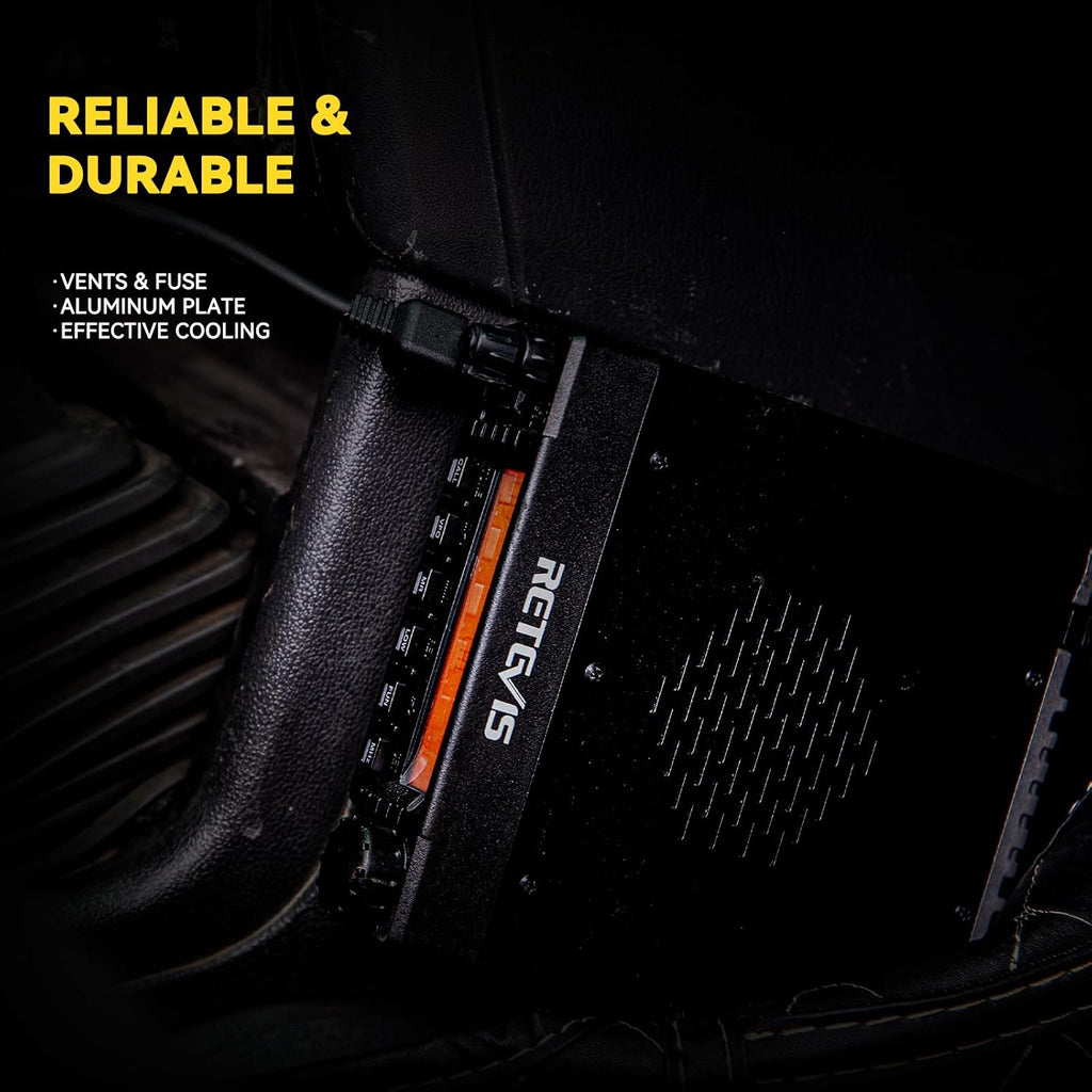 Retevis RA87 GMRS Mobile Radio, Mobile Two Way Radio, Long Range Transceiver with Base Antenna, GMRS Communication Solutions for Long Range Use