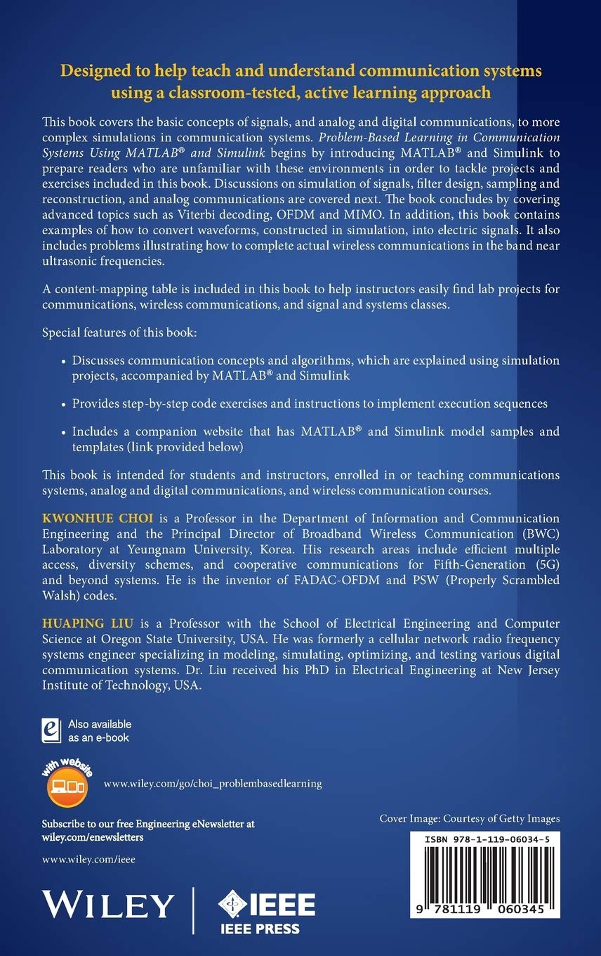 Problem-Based Learning in Communication Systems Using MATLAB and Simulink (IEEE Series on Digital & Mobile Communication)