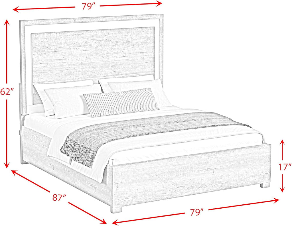 Picket House Vega King 3PC Bedroom Set with LED in Dual Tone