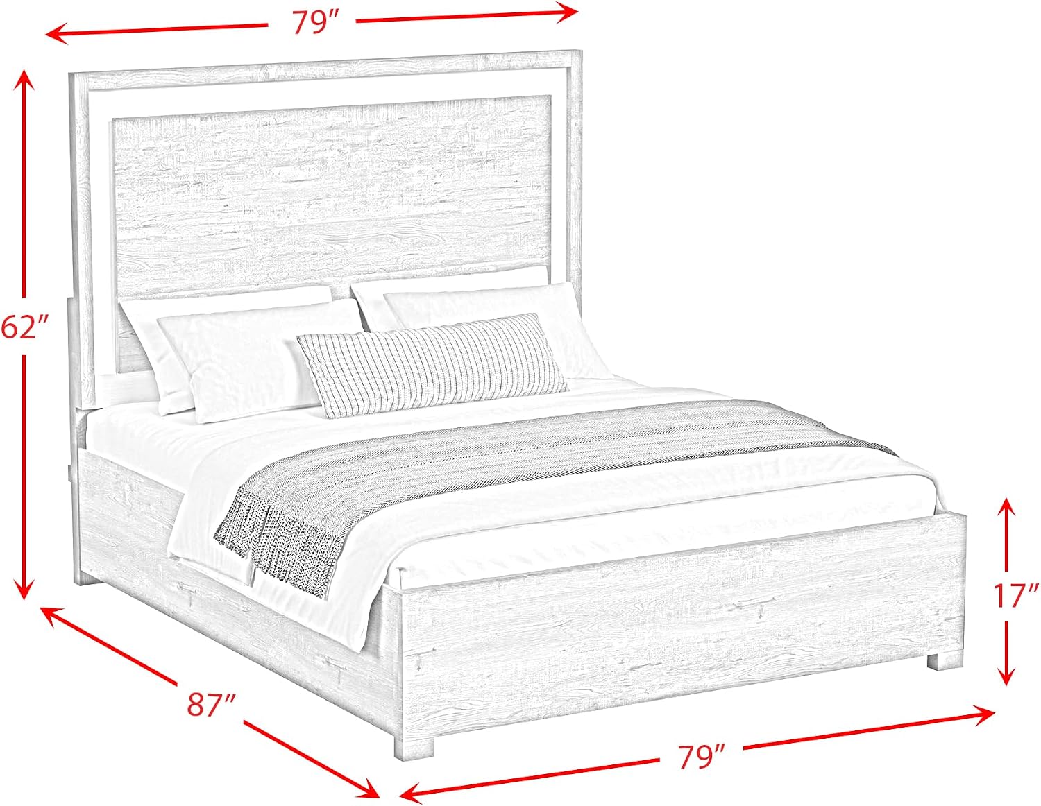 Picket House Vega King 3PC Bedroom Set with LED in Dual Tone