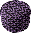 Stylish 20'' Wide Round Geometric Printed Cube Ottoman Create A Bold Statement in The Livingroom | UV, Scratch & Fade Resistant Vanity Stool Super Soft Extra Plush Comfy Bench Black Purple Color