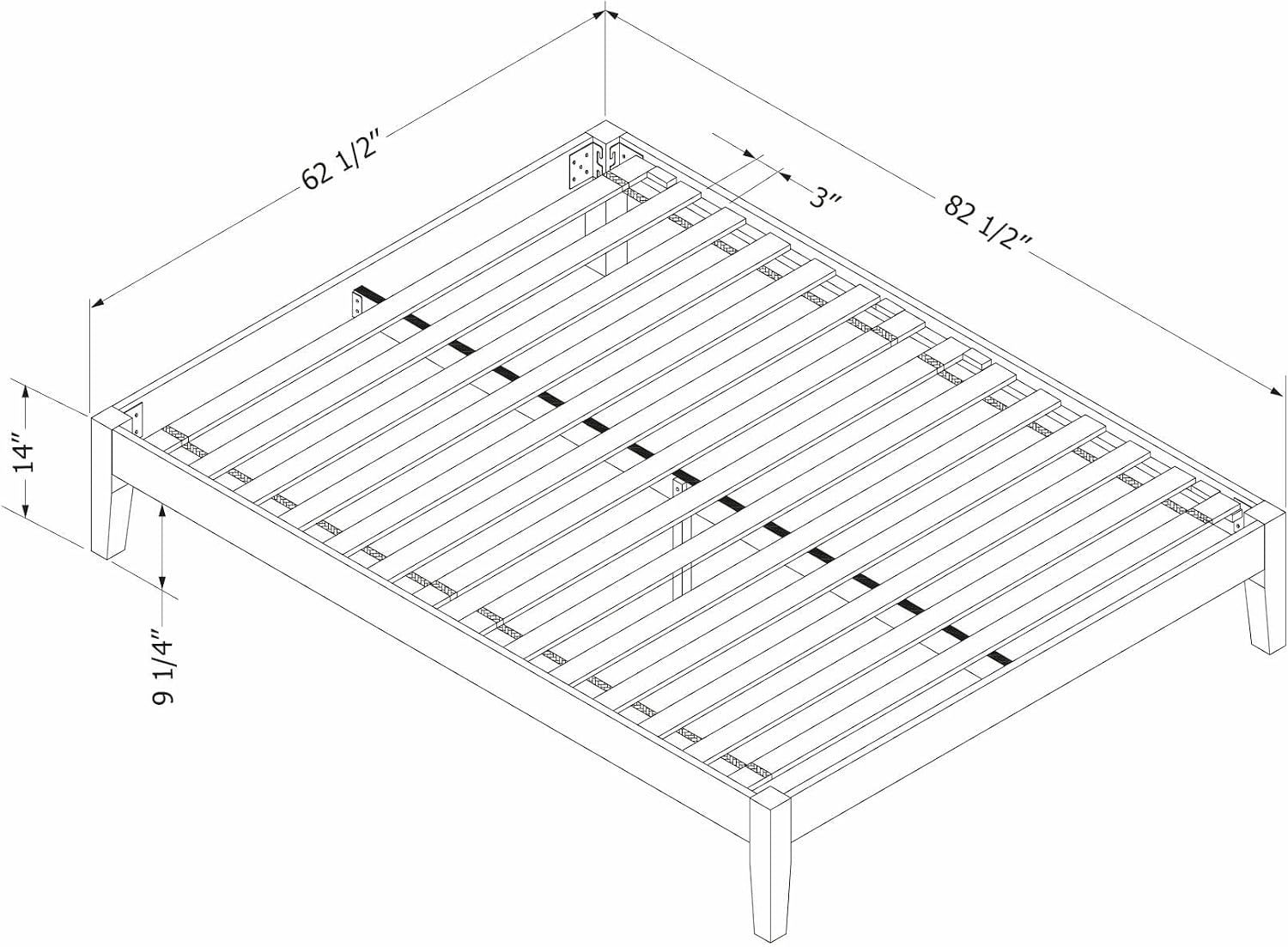 South Shore Vito Platform Bed, Queen, Pure White