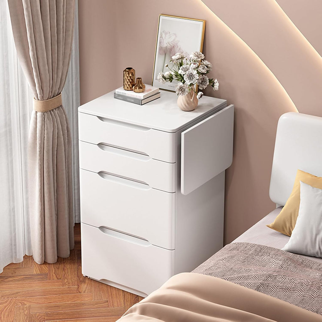 3 in 1 Compact Dressing Table with Mirror and Lights,Small Vanity Desk with Stool and 3 Drawers,Corner Makeup Table with Foldable Panel for Bedroom Living Room Small Space