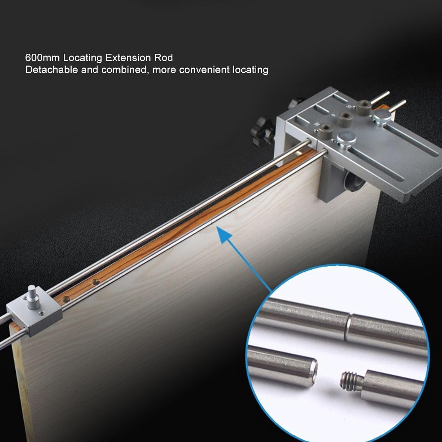 Self Centering Doweling Jig, Adjustable Quick Release 6 8 10mm Drilling Sleeves Dowel Jig Kit 3 in 1 Sturdy Construction Biscuit Joiner Set for Furniture Assembly, DIY Projects