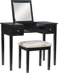 Linon Home Dcor Linon Black Butterfly Stool Vanity Set with Bench, 36'w x 18'd x 30'h,