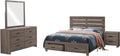 Coaster Home Furnishings Brantford Farmhouse 4-Piece Bedroom Set Eastern King Size Storage Panel Bed Frame 49-inch Headboard Barrel Oak 207040KE-S4