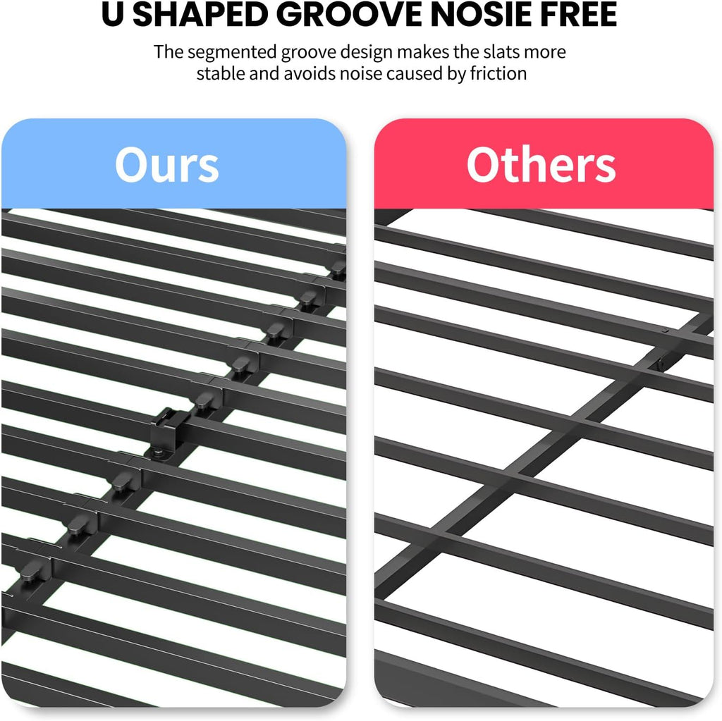 Superay 2 Inch Full Box Spring Low Profile, Heavy Duty Metal Box Spring Bed Base, Bunkie Board Bed Slat Replacement, Mattress Foundation, Easy Assembly, Noise Free