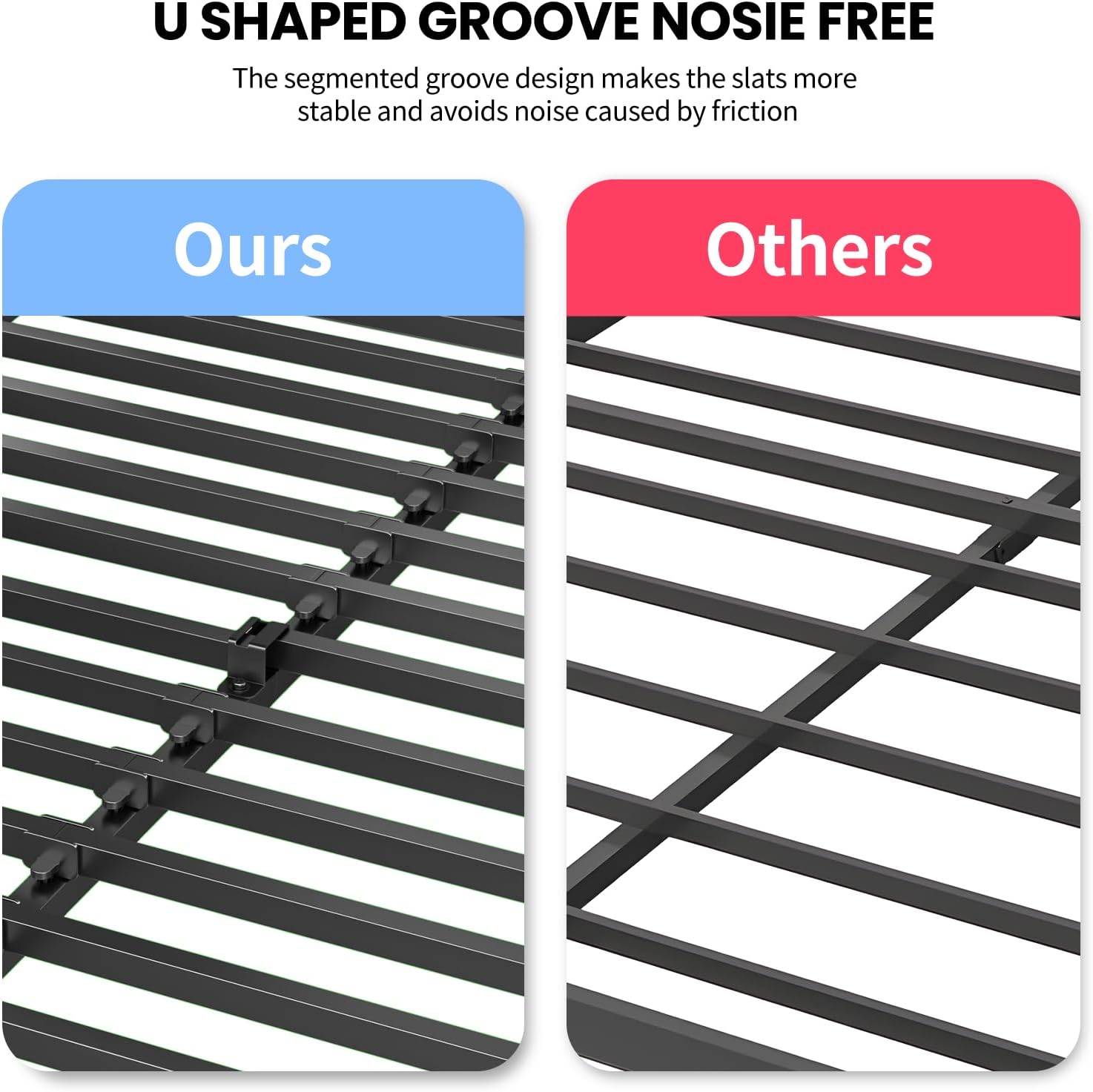 Superay 2 Inch Full Box Spring Low Profile, Heavy Duty Metal Box Spring Bed Base, Bunkie Board Bed Slat Replacement, Mattress Foundation, Easy Assembly, Noise Free