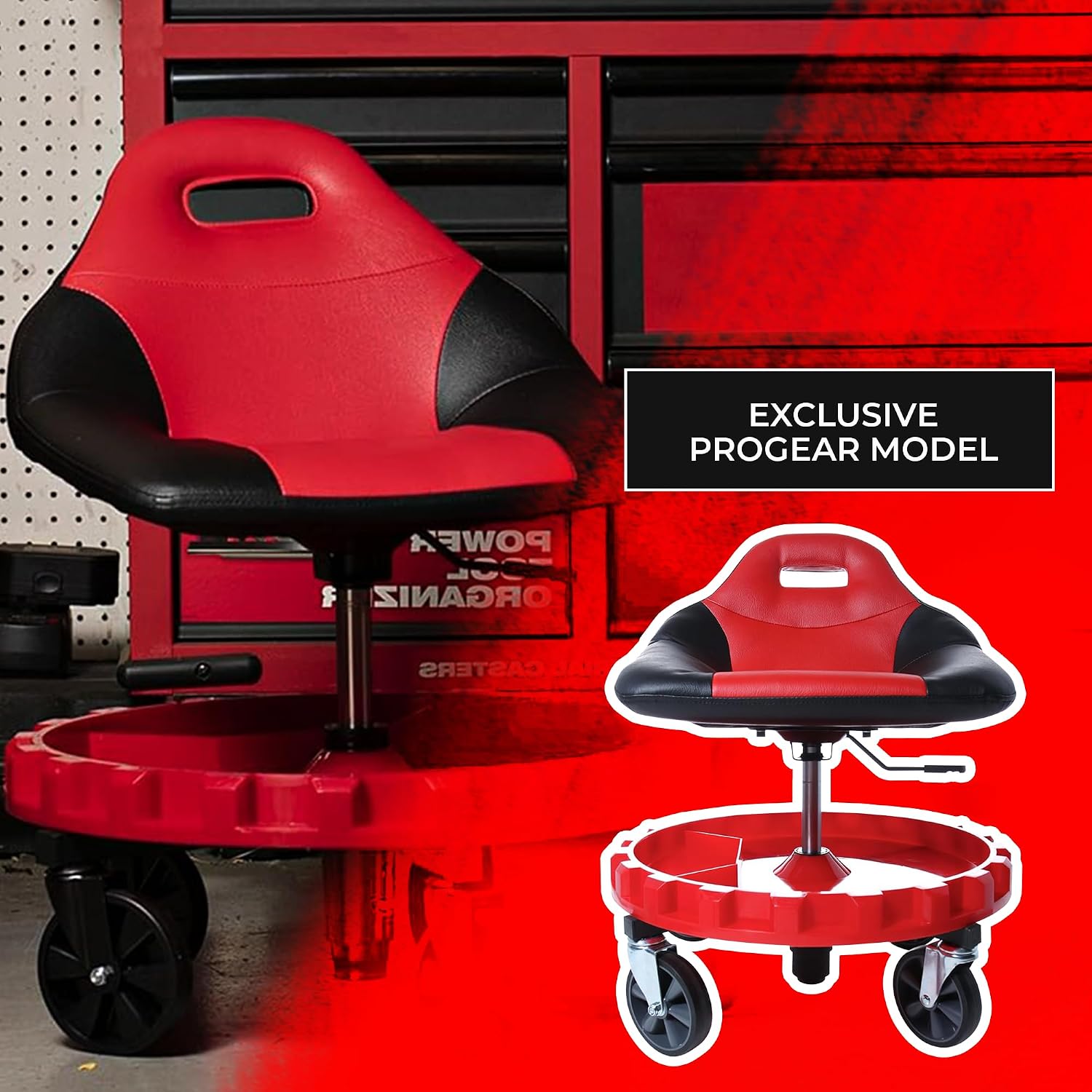 Traxion 2-700 ProGear Mobile Rolling Gear Seat W/Equipment Tray and Five All-Terrain 5' Casters