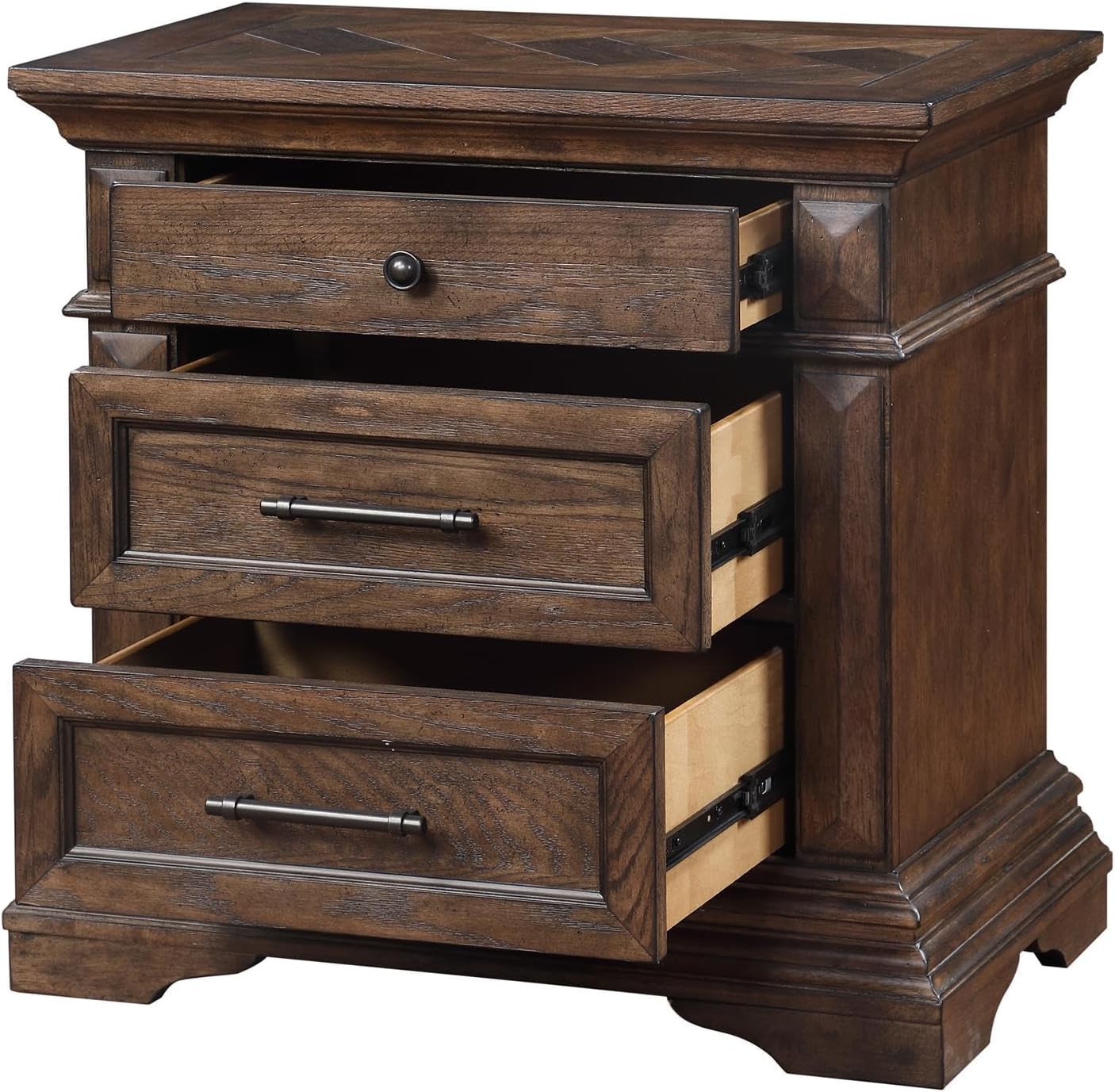 New Classic Mar Vista 4-Piece Wood King Bedroom Set with Nightstand in Walnut