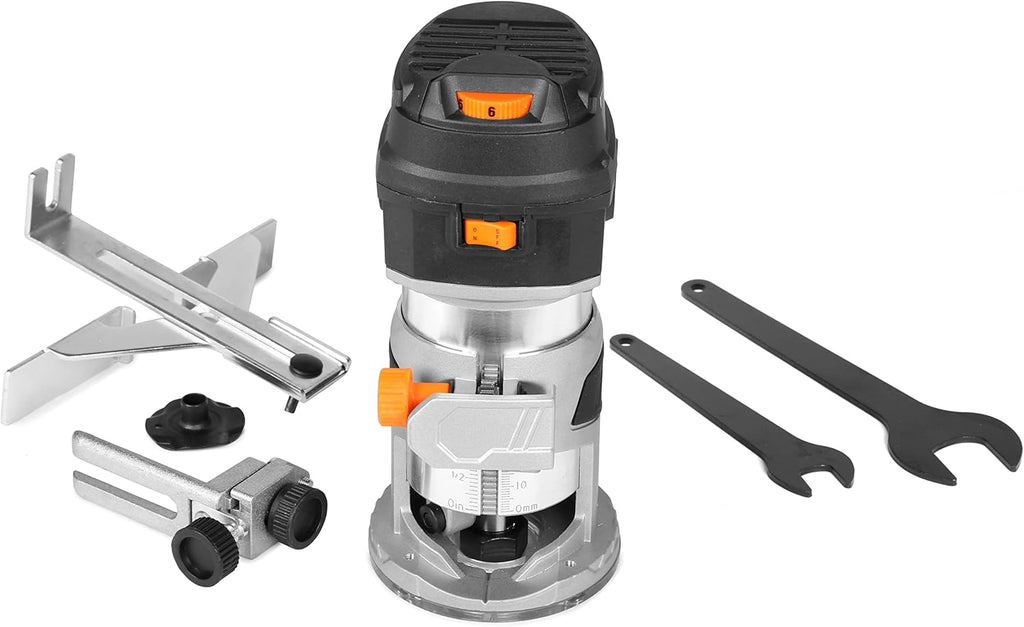 WEN RT1460 6-Amp Handheld 1/4-Inch Variable Speed Laminate Trim Router for Woodworking & JN8504 8.5-Amp Plate and Biscuit Joiner with Case and Biscuits