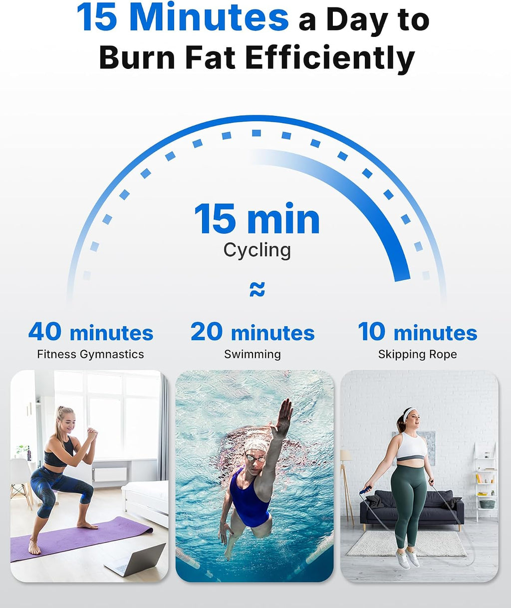 MERACH Exercise Bike, Brake Pad Stationary Bike with Exclusive App, Low Noise Indoor Cycling Bike with 300lbs Weight Capacity, Tablet Mount and Fitness Courses for Weight Loss