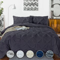 Crown Collection 1000-TC Hypoallergenic Ultra Soft Design 100% Egyptian Cotton Super King Plus 120X120 Dark Gray Solid Pinch Pleated Duvet Cover with Zipper Colser & 2pcs Pillow Case Set