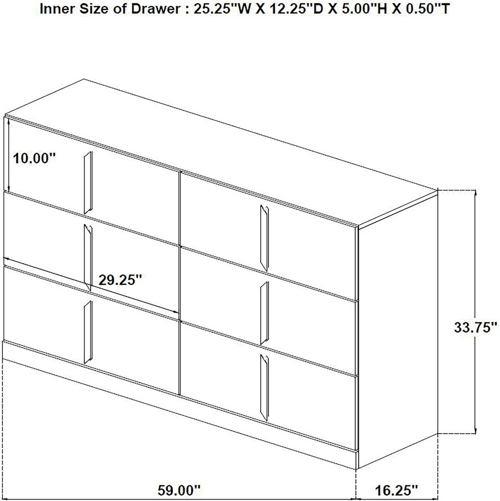 Coaster Home Furnishings - INES - Wood - 4-Piece Bedroom Set with Upholstered Bed and Flat Drawer Fronts - Bedroom - Queen Size - White High Gloss and Grey - 223091GRYQ-S4