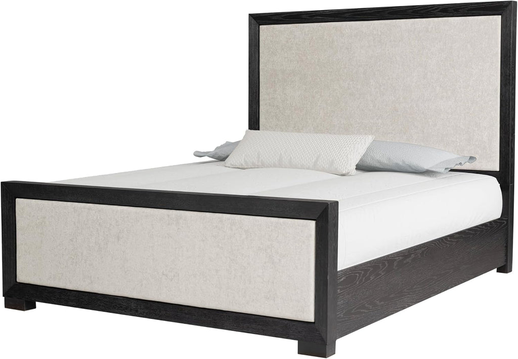 Furniture of America Dannen Modern Solid Wood 3-Piece Bedroom Set with Panel Bed, USB Charger and Felt-Lined Top Drawers on Nightstand, Box Spring Needed, King, Weathered Black