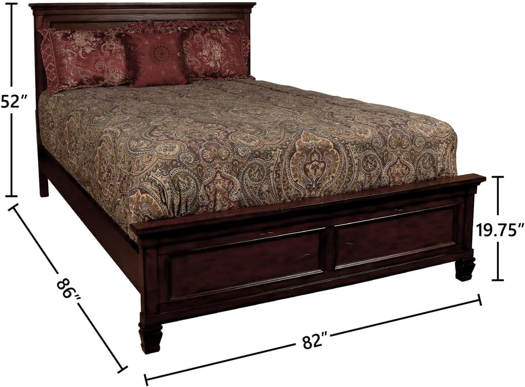 New Classic Furniture Tamarack Wood Queen Bed, Brown Cherry