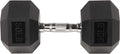 Fitvids Rubber Encased Exercise & Fitness Hex Dumbbell, Hand Weights with Anti-Slip Metal Handle for Home Gym, Multiple Sizes