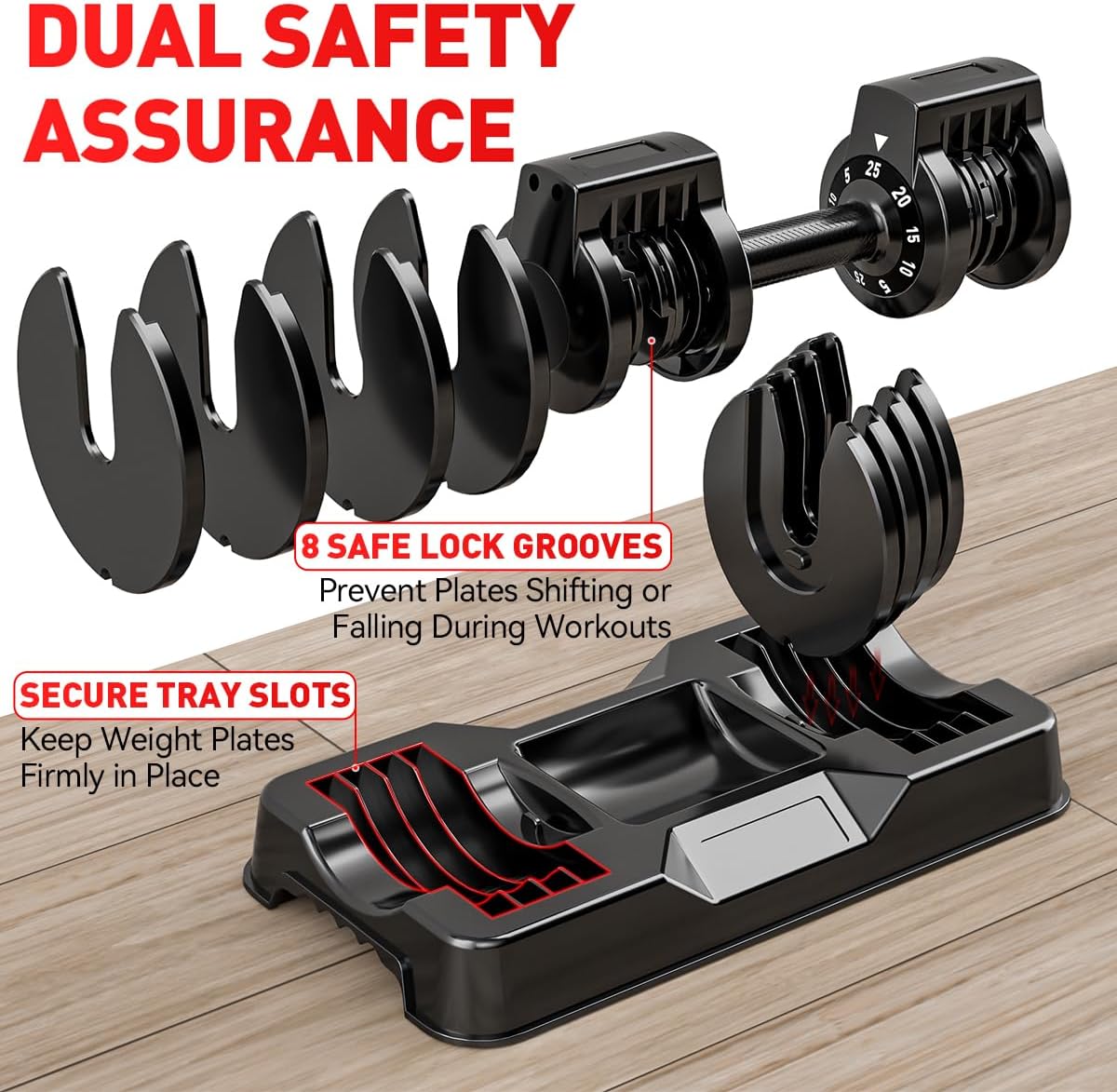 Adjustable Dumbbell Set of 2, 110lbs/50lbs Free Weights Dumbbell Set, 5-in-1/10-in-1 Quick-Lock Hand Weights, 25lbs/55lbs Pair with Anti-Slip Texture Handle, Weight Set For Home Gym Suit both Men and Women