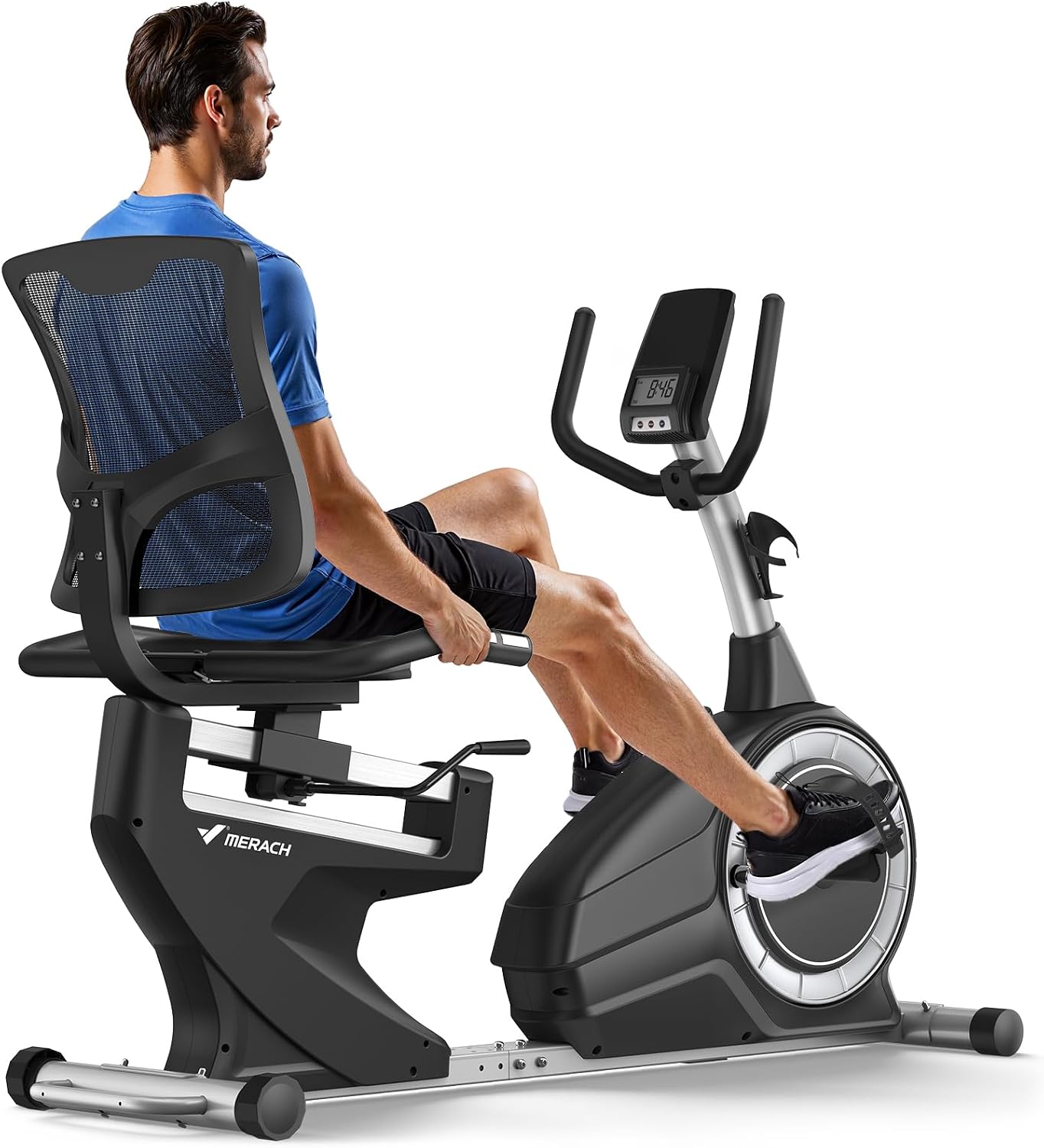 MERACH Recumbent Exercise Bikes for home, Light Commercial High-end Recumbent Bike for Seniors Adults, Magnetic Recumbent Exercise Bike with Smart Bluetooth and Exclusive App, LCD, Heart Rate Handle