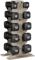 Tone Fitness Neoprene Dumbbell Set with Storage Rack – Non-Slip, Anti-Roll Hand Weights for Home Gym Workouts | 20 lb, 32 lb, 50 lb, 60 lb & 100 lb Options