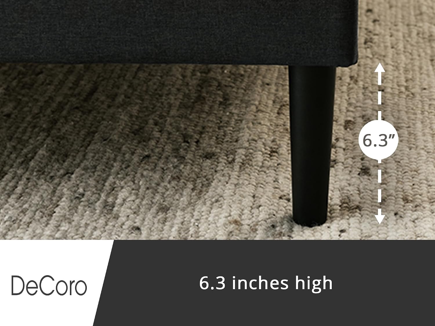 Decoro Mornington Upholstered 2.0 Platform Bed, Button-Tufted Fabric Headboard and Metal Frame with Wood Slat Support, Dark Grey, King