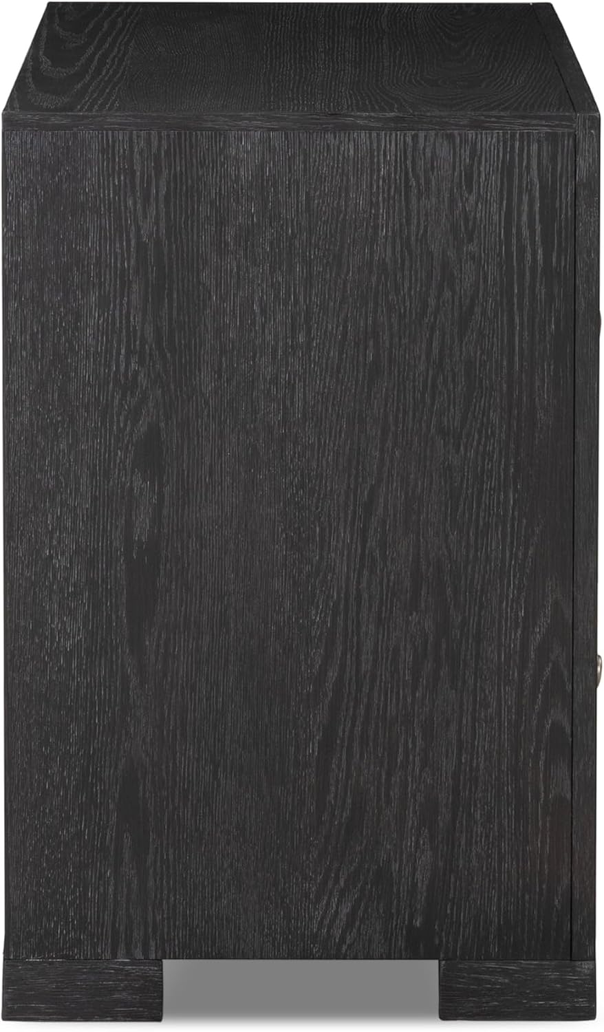 Furniture of America Dannen Modern Solid Wood 3-Piece Bedroom Set with Oversized Nightstand, Cedarwood-Lined Bottom and Felt-Lined Top Drawers, Box Spring Needed, King, Weathered Black