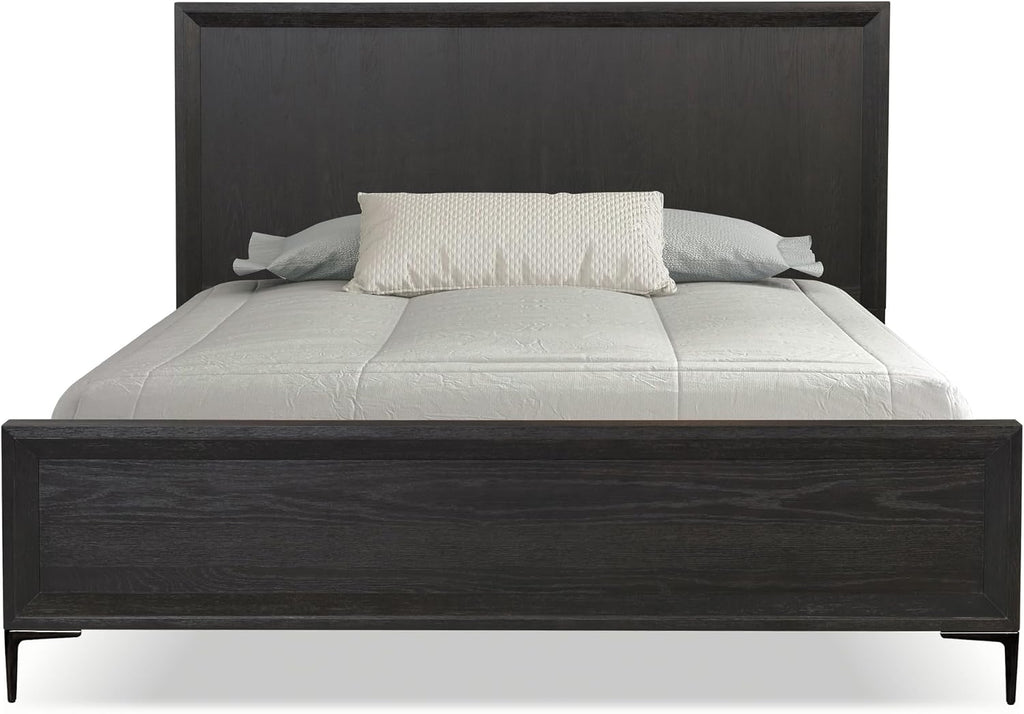 Furniture of America Glint Modern 3-Piece Solid Wood Bedroom Collection with King Bed Frame and USB Charger Nightstands Set of 2, for Home, Guest Room, Box Spring Needed, Espresso