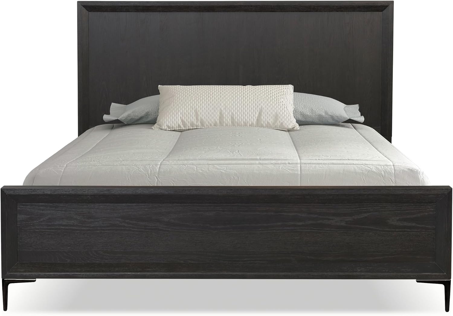 Furniture of America Glint Modern 3-Piece Solid Wood Bedroom Collection with King Bed Frame and USB Charger Nightstands Set of 2, for Home, Guest Room, Box Spring Needed, Espresso