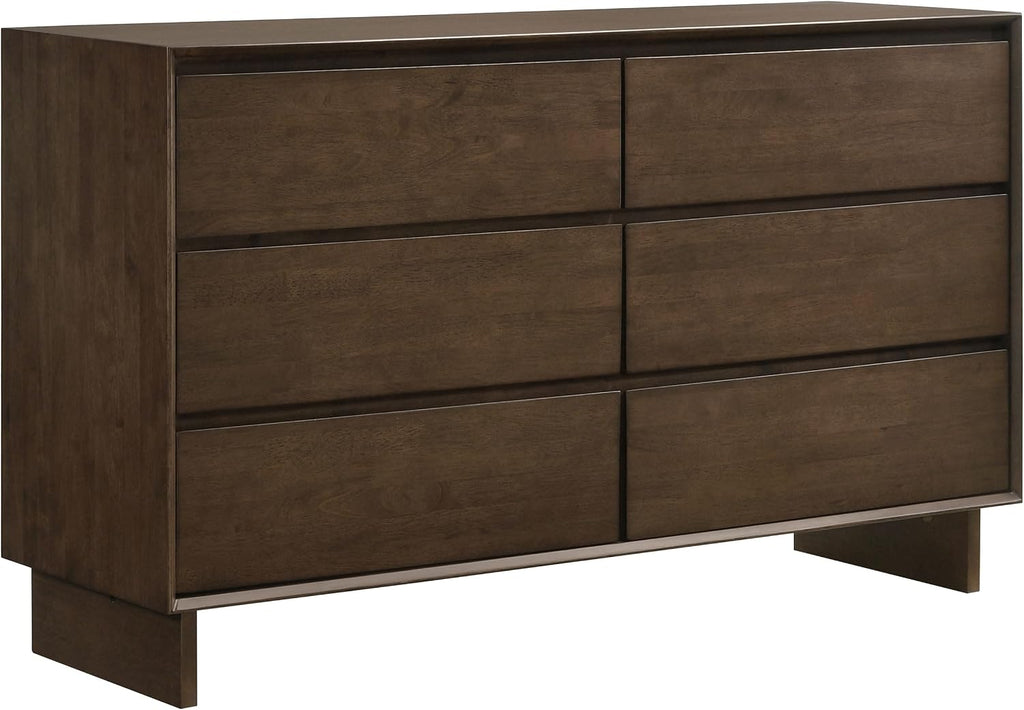Coaster Home Furnishings Glenwood Transitional 4-Piece Bedroom Set Eastern King Size Panel Bed Frame 48-inch Headboard Warm Brown 225011KE-S4
