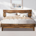 Acacia Aurora Solid Wood Bed Frame with Headboard, Wood Bed Frame King Size, Easy Assembly, No Box Spring Needed, 800 lbs Capacity Compatible with All Mattress Types, Non-Slip and Noise-Free, Walnut