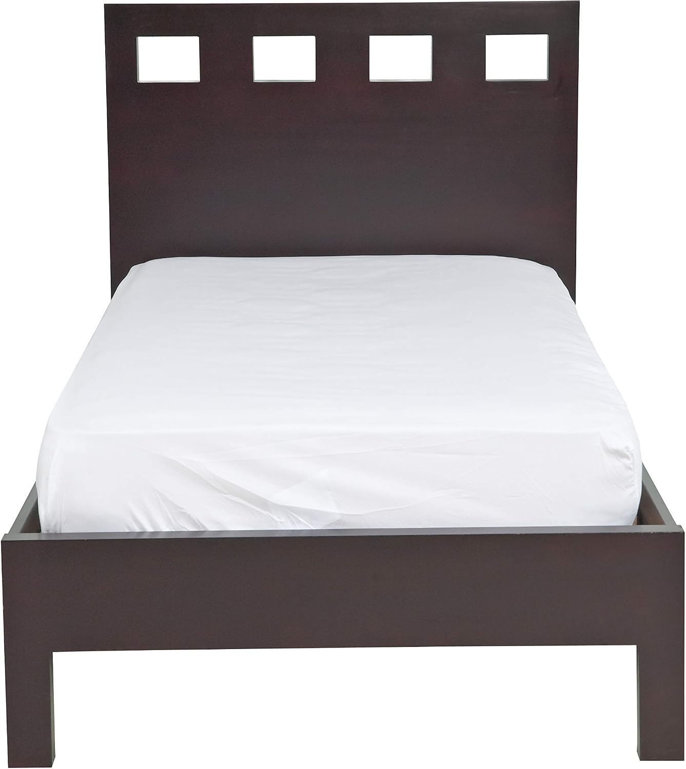 Modus Furniture Solid Wood Platform Bed, King, Riva - Espresso
