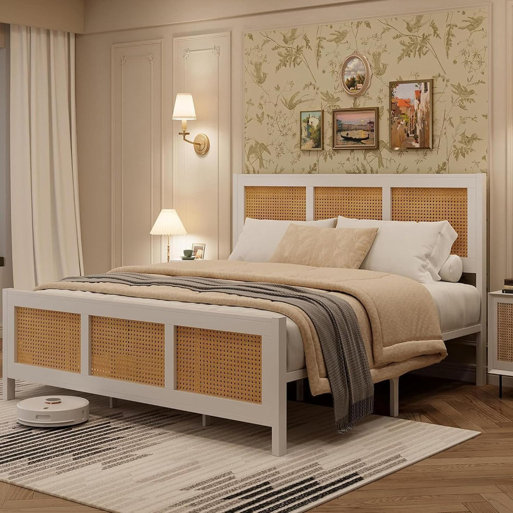 GAOMON King Size Bed Frame with Headboard, Metal Slat Support Platform, Noise Free Design, No Box Spring Needed, Easy Assembly