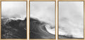 SIGNWIN Framed Canvas Print Wall Art Set Black & White Ocean Beach Waves Nature Wilderness Photography Modern Art Rustic Landscape Relax/Calm for Living Room, Bedroom, Office - 16'x24'x3 Natural