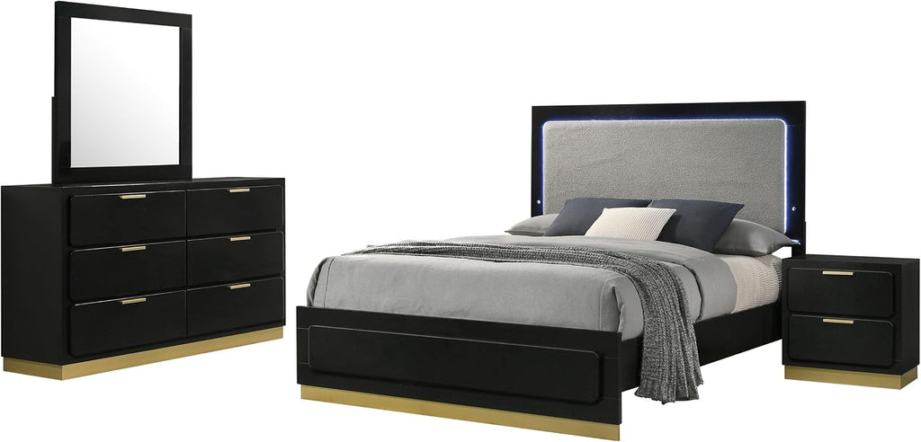 GOWE Sophia Black 4-Piece Eastern King Bedroom Set