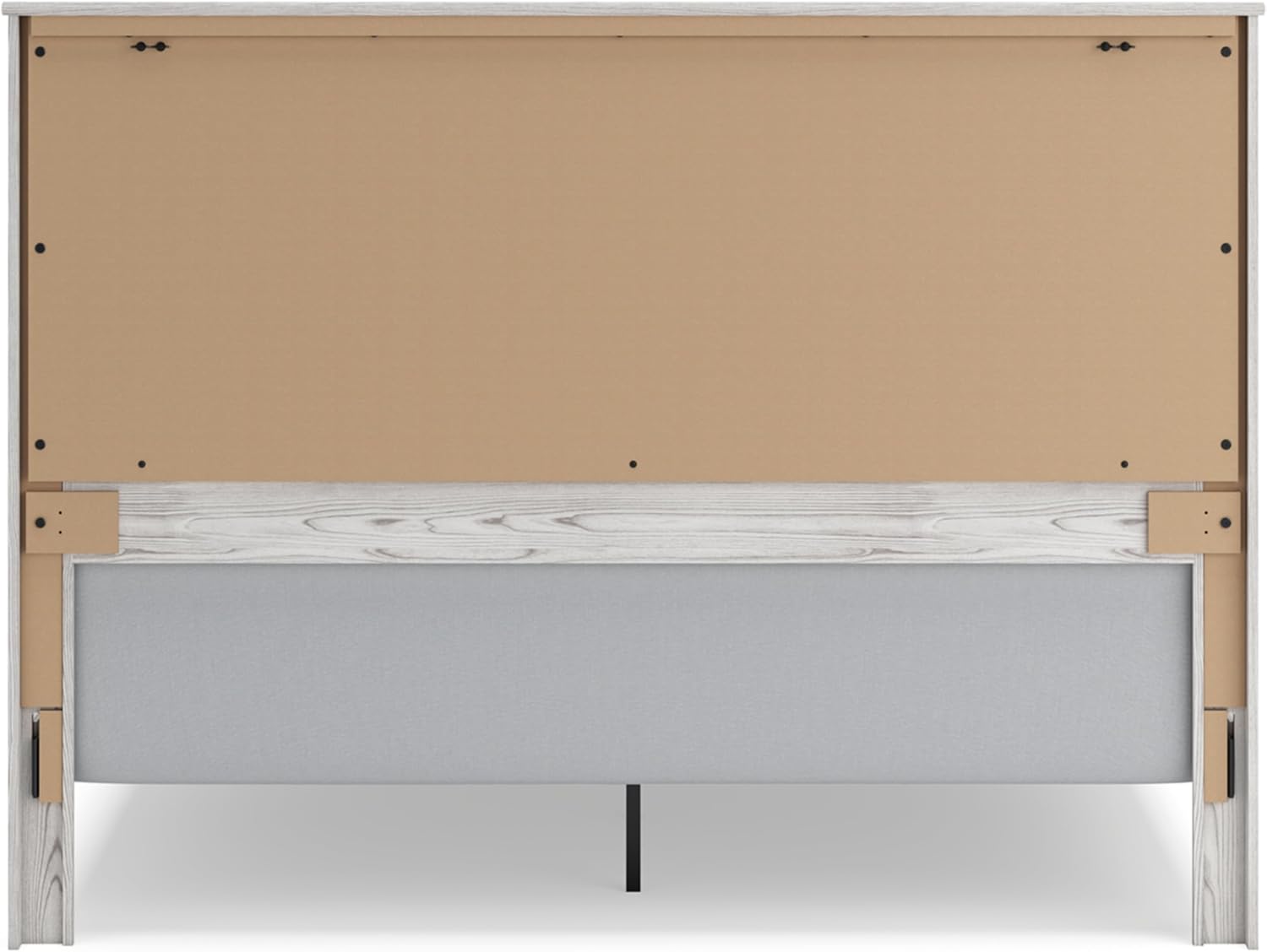 Signature Design by Ashley Gerridan Casual King Panel Bed with Sconce Lights and Metal Slats, Foundation or Box Spring Needed, White