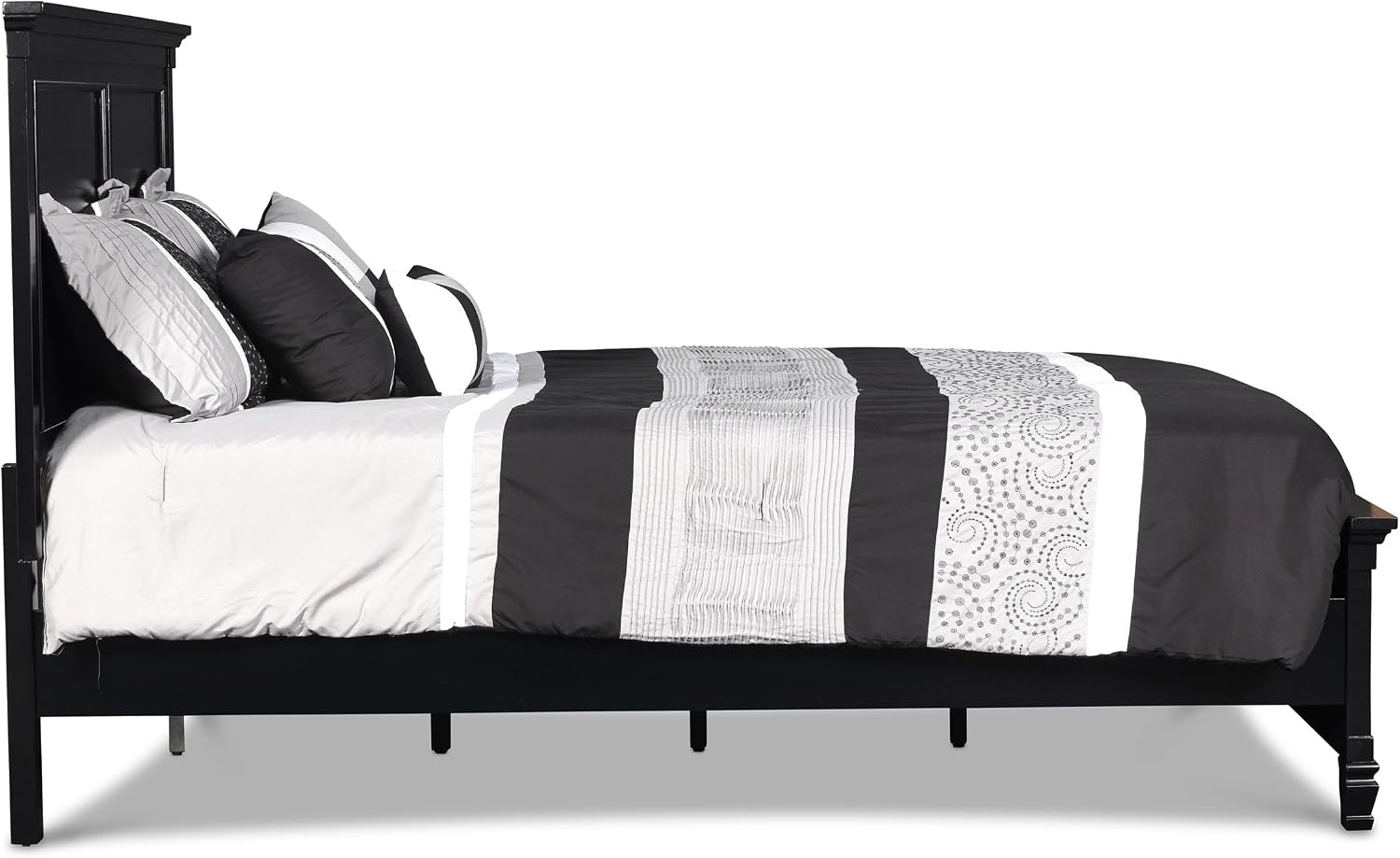 New Classic Tamarack 4-Piece Wood King Bedroom Set with Nightstand in Black