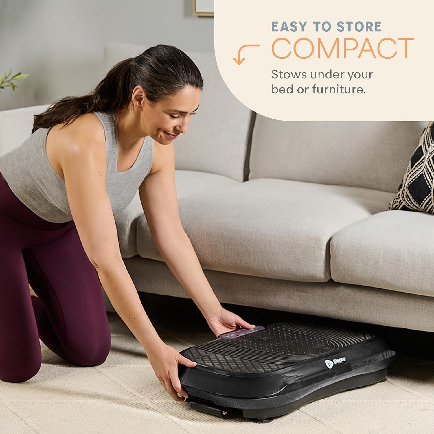 Lifepro Waver Vibration Plate Exercise Machine – High-Intensity Vibration Plate for Lymphatic Drainage – Full-Body Workout Vibrating Platform with Loop Bands – Fitness Equipment for Strength & Toning