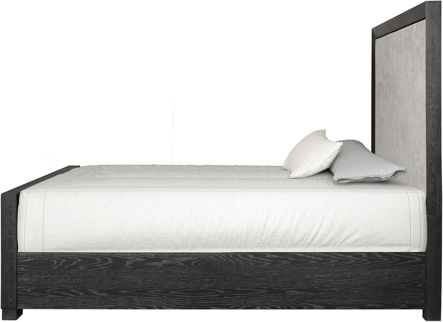 Furniture of America Dannen Modern Solid Wood 3-Piece Bedroom Set with Panel Bed, USB Charger and Felt-Lined Top Drawers on Nightstand, Box Spring Needed, King, Weathered Black