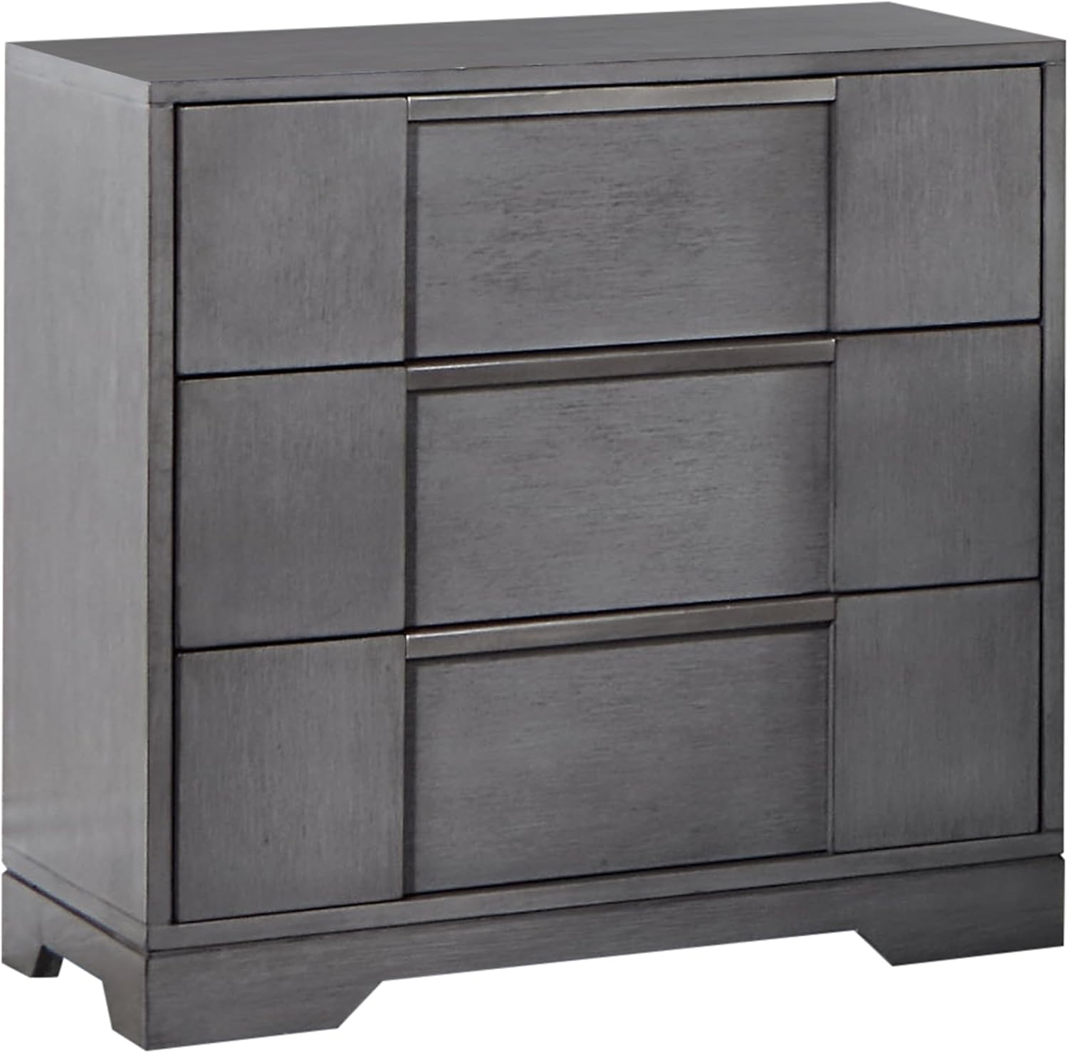 Furniture of America Del Rio Wood Frame 3-Piece Bedroom Set, King-Size Bed with Lighted Headboard & Drawers and 2 Nightstands, Mattress Ready, Gray