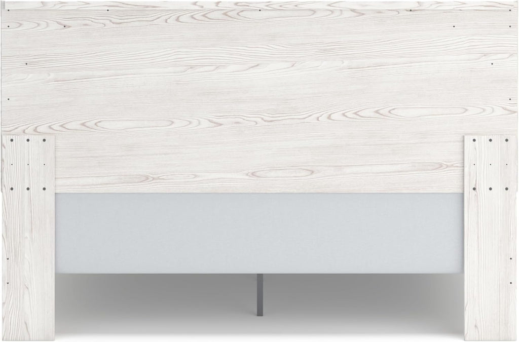 Signature Design by Ashley Gerridan Vintage King Panel Bed with Metal Slats, Foundation or Box Spring Needed, White